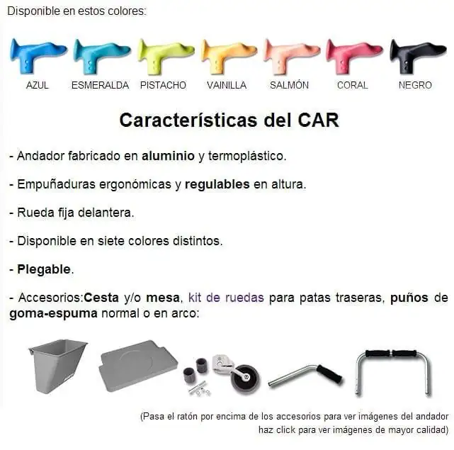 Caminador 2 ruedas Car - Imagen 3