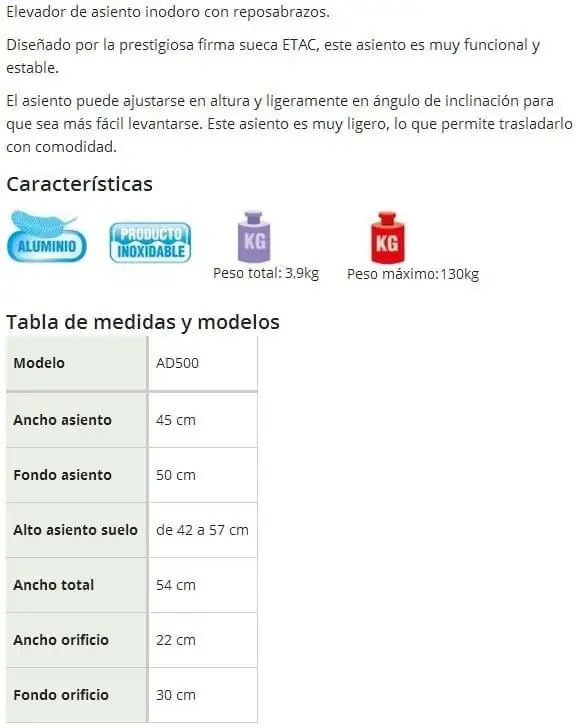 Elevador de wc con reposabrazos Comode Práctica - Imagen 3