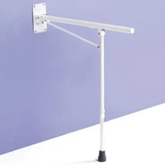 Barra de baño abatible de acero inoxidable con pata
