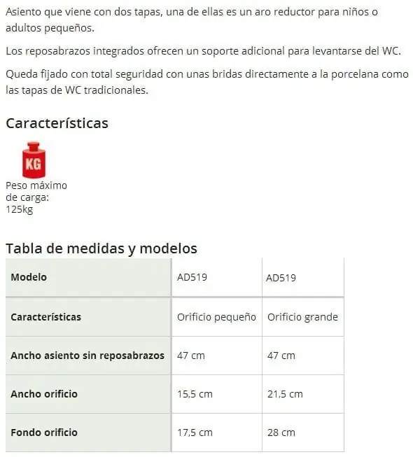 Asiento de wc con brazos y aro reductor Family - Imagen 3