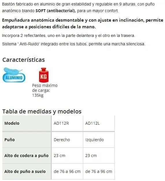 Bastón con puño anatómico blando - Imagen 4