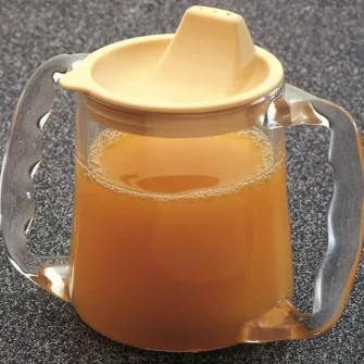 Vaso de plástico con 2 asas y tetina