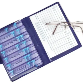 Pastillero semanal con funda Medidos