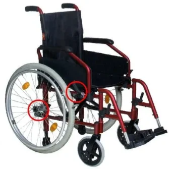 Silla de ruedas de aluminio con ruedas de apoyo