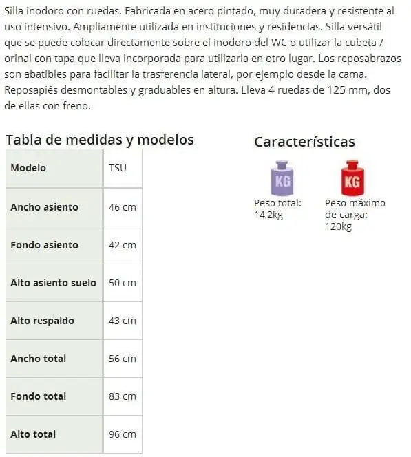 Silla inodoro con ruedas Resident - Imagen 3