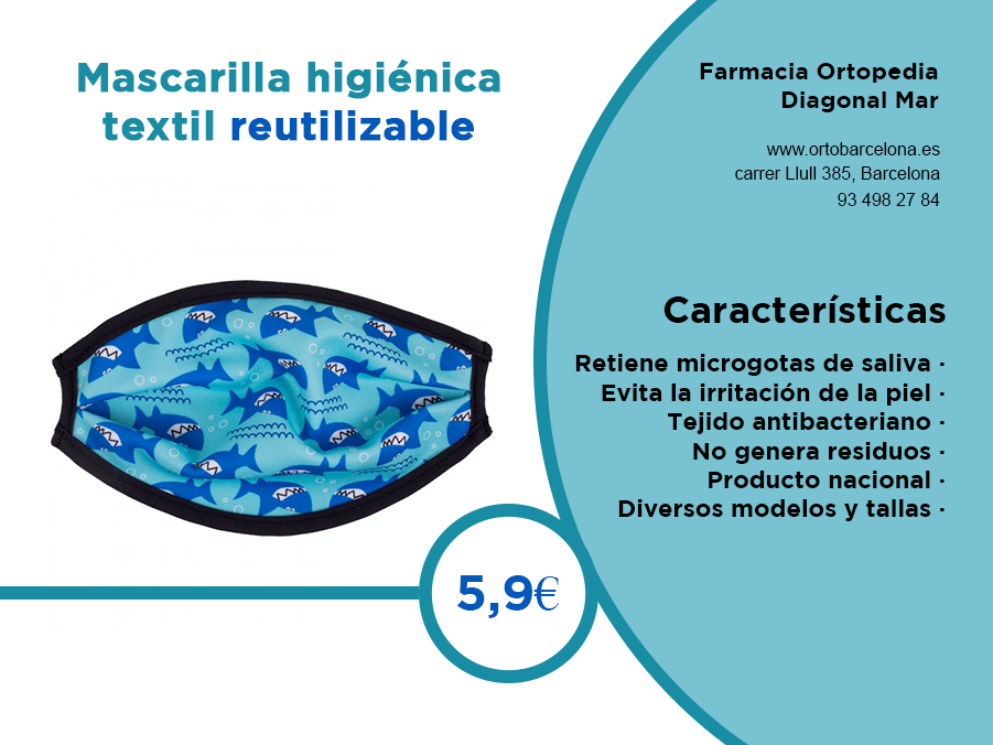 mascarilla higénica textil reutilizable TotalCare